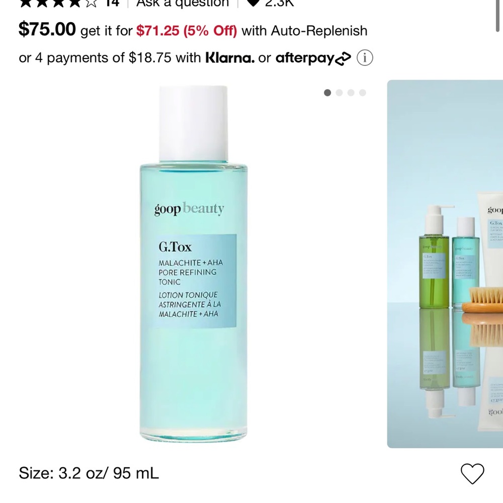 Goop beauty malachite + AHA pore refining tonic